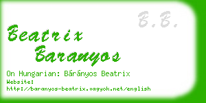 beatrix baranyos business card